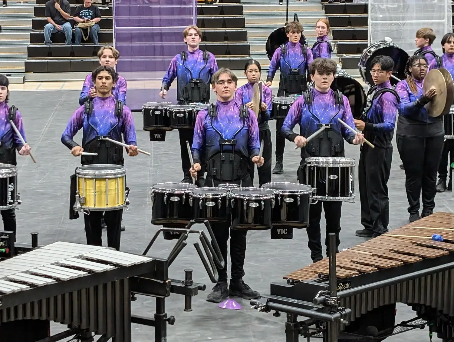 Hamilton Indoor Percussion Ensemble performing in a gym